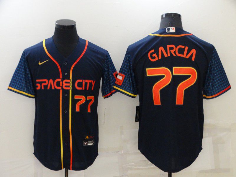 Men Houston Astros #77 Garcia Blue City Edition Game Nike 2022 MLB Jersey